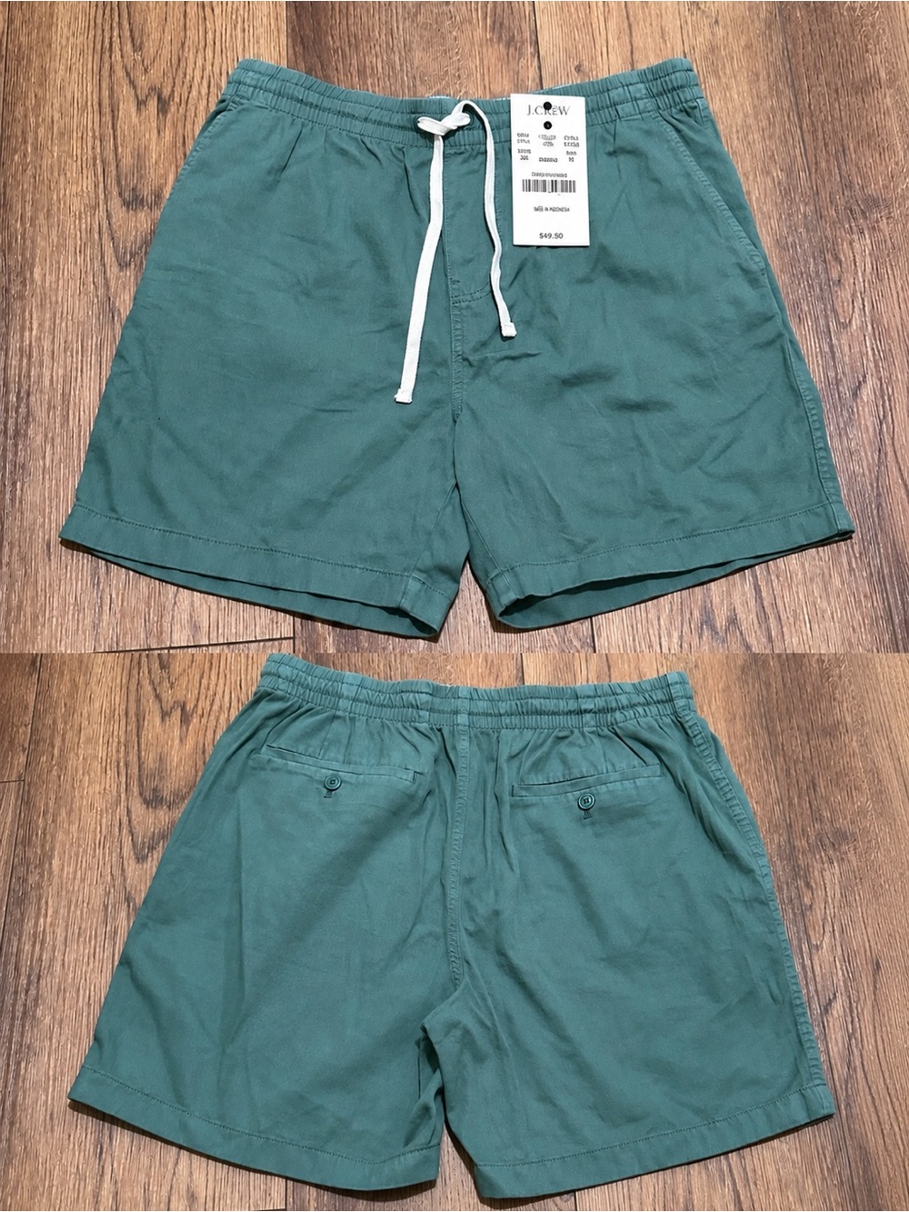 J. Crew Teal Drawstring Cotton Shorts